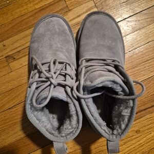 UGGS Gray Suede Fur-Lined Boots